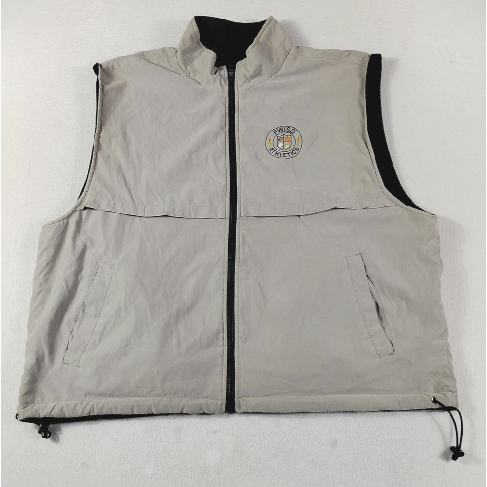 Turfer Sport Vest Mens XL Beige Fleece Lined Windbreaker FWISD Athletics‎ Zip